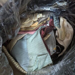 Bag filled with Thai silk scraps A bag filled with Thai silk scraps.