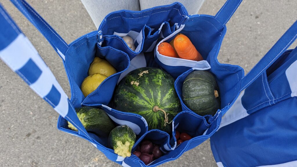 A prototype of our Market Bag made by Khun Roongtip's team.